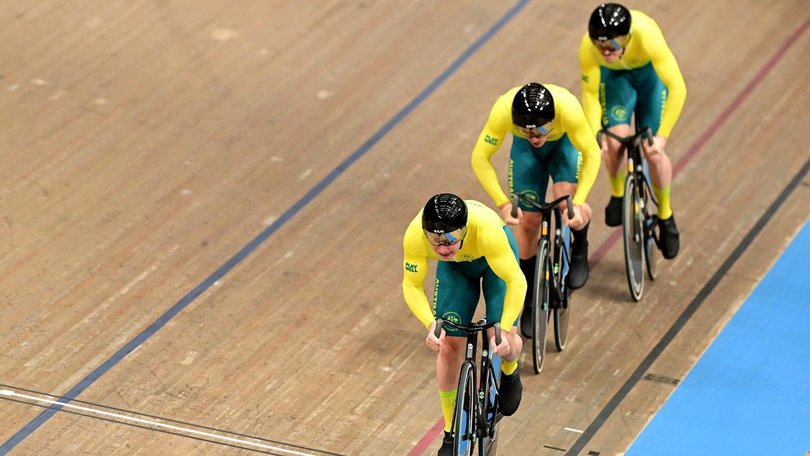 The Australians have qualified fastest in the Men's Team Sprint and will ride for gold in Glasgow. (Dean Lewins/AAP PHOTOS)