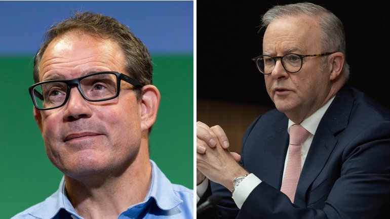 Labor MP Luke Gosling (left) says he will contest assault charges brought against him, as Angus Taylor puts political pressure on Prime Minister Anthony Albanese (right) to act. 