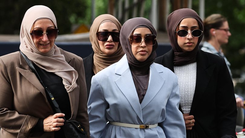 Ms Abu Lebdeh (light blue jacket) and Mr Nadir were stood down from their positions following the online storm. Picture: NewsWire / Gaye Gerard