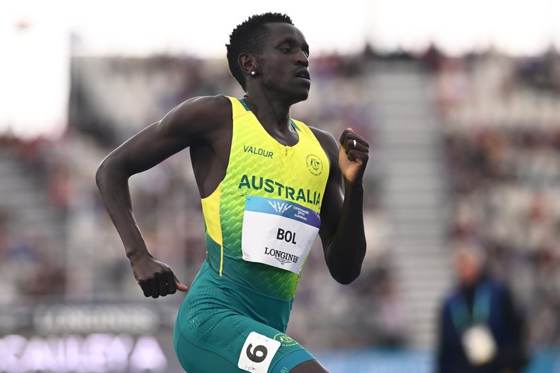 Peter Bol of Australia competes in the Men's Men's 800m Heats during the Glasgow 2026 Commonwealth Games.