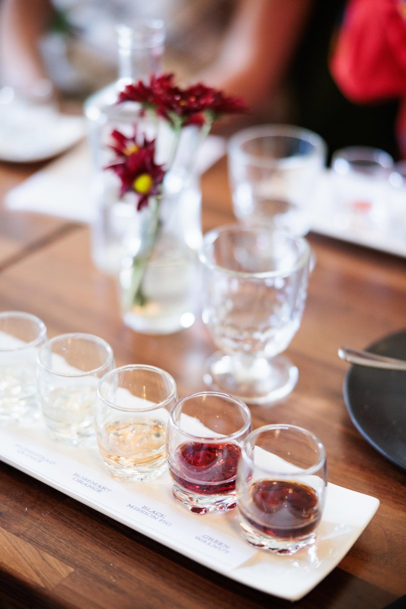 Aperitif tasting at L'Apero les Trois in Winters, California.