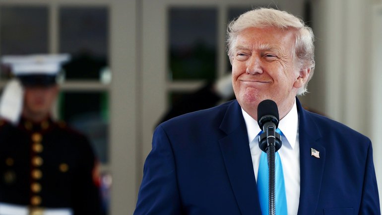 US President Donald Trump during an announcement on the Freedom Haulers initiative at the White House in Washington, DC, US, on Thursday, July 30, 2026. The Freedom Haulers initiative seeks to assist military veterans transition into commercial truck drivers. Photographer: Jim Lo Scalzo/EPA/Bloomberg