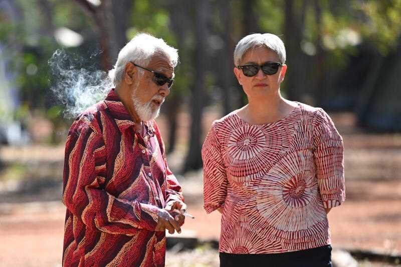 Penny Wong addressed Garma after Anthony Albanese pulled out.