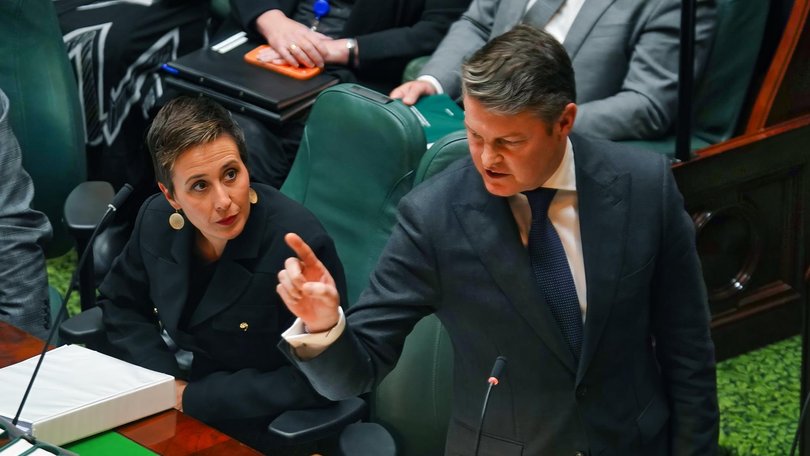 Mr Carroll was forced to repeatedly defend his integrity during a spite-filled question time on Tuesday. Picture: NewsWire / Luis Enrique Ascui