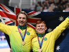 Australia's Leigh Hoffman has banked a second gold of the week with victory in the men's sprint. (Dean Lewins/AAP PHOTOS)