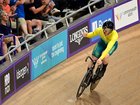Australia's Leigh Hoffman has banked a second gold of the week with victory in the men's sprint. (Dean Lewins/AAP PHOTOS)