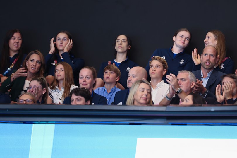 Prince William and family taking in the netball.