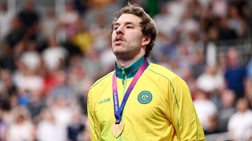 Australia’s Leigh Hoffman has won his third gold of the Commonwealth Games, in the 1km time trial.