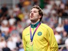 Australia’s Leigh Hoffman has won his third gold of the Commonwealth Games, in the 1km time trial. 