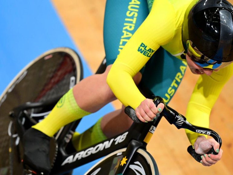 Georgia Baker remains tied as Australia's most prolific Commonwealth Games cycling gold medallist. (Dean Lewins/AAP PHOTOS)