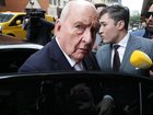 Veteran broadcaster Alan Jones arrives at the Downing Centre in Sydney for his trial. 