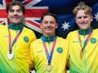 Conor Leahy, Oliver Bleddyn and James Moriarty swept the 4000m individual pursuit podium.