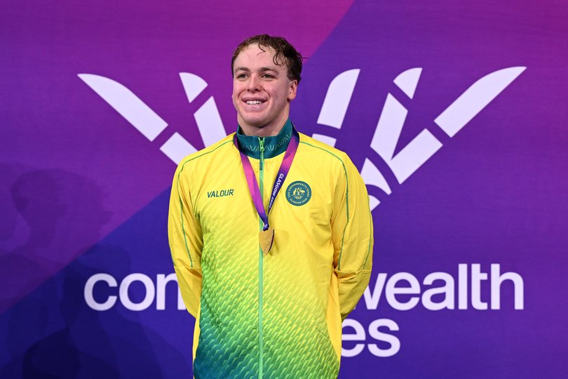 Sam Short after winning the 1500m freestyle final.