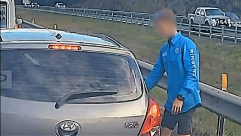 The van driver attempted to open the driver’s side door of the women’s car.