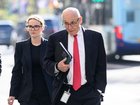 NSW Liberal member of the Legislative Council Damien Tudehope (right) arrives to give evidence during the ICAC Operation Rosny hearings, in Sydney, Tuesday, August 4, 2026. 