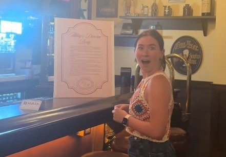 The board’s content is not visible, but Abbey’s friends are filmed reacting to the list with shock and even horror.