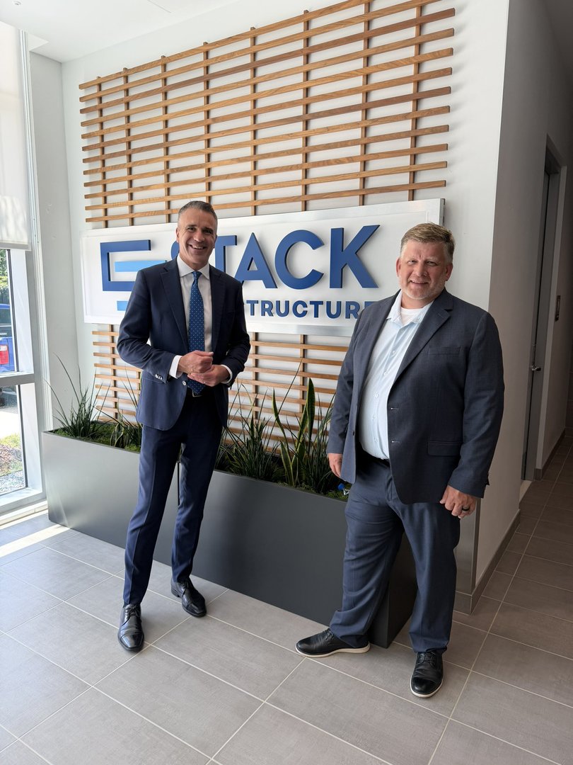 Peter Malinauskas and Joe Kendra at STACK Infrastructure data centre in Manassas, Virginia.