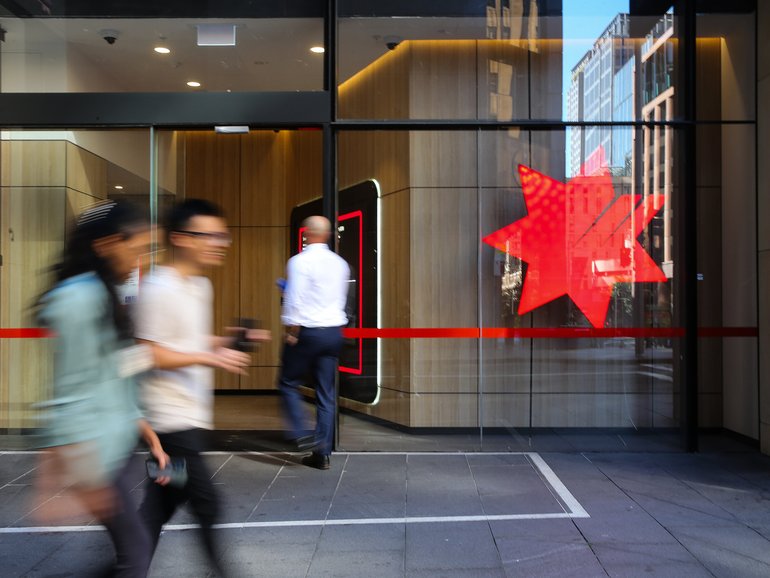 SYDNEY, AUSTRALIA - NewsWire Photos - 14th APRIL 2026: A general stock view of people walking past the NAB Bank in Sydney. Gaye Gerard/ NewsWire