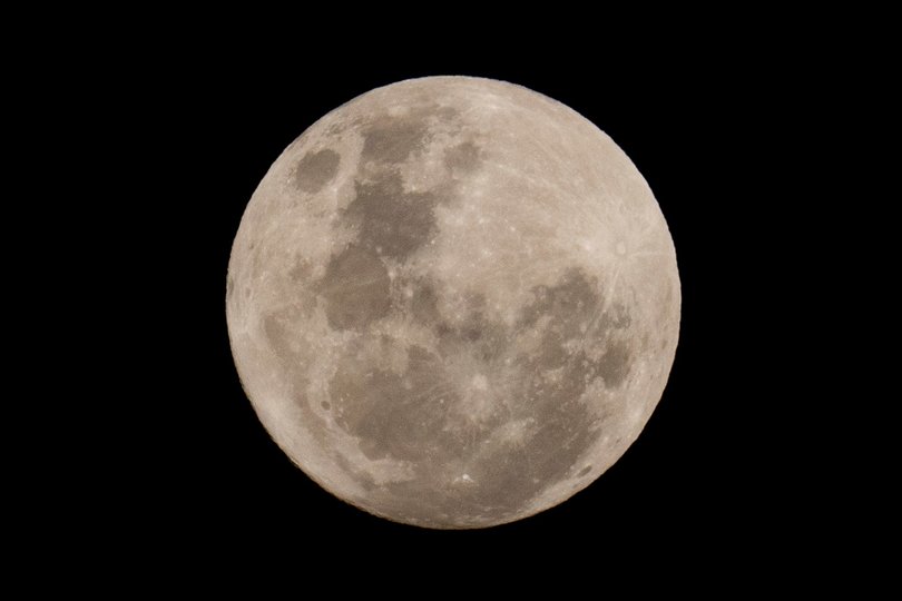 A blue moon rises in San Jose de Maipo outskirts of capital Santiago, Chile, May 30, 2026. 