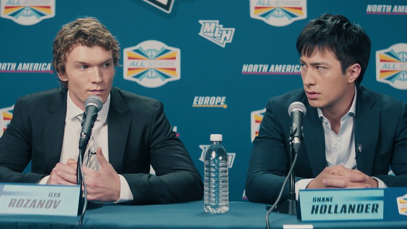 Connor Storrie and Hudson Williams in Heated Rivalry.