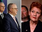 If ever there was doubt that the shadow of One Nation hangs over the very heart of the Albanese Government it has been removed amid chaos over Labor’s migration policy. Pictured: Tony Burke, Anthony Albanese, and Pauline Hanson.