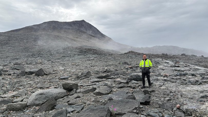 Critical Minerals CEO Tony Sage at the company’s rare earths deposit near Qaqortoq, Greenland.