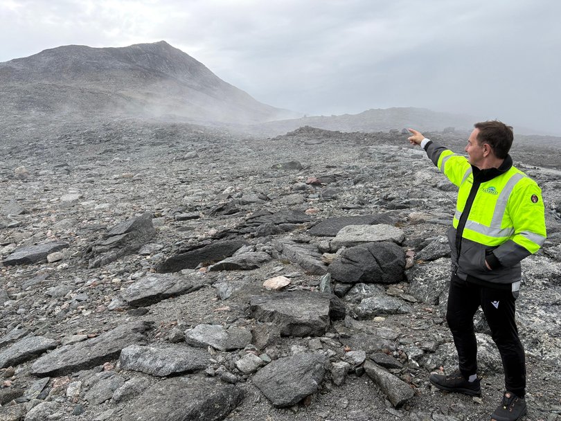 Critical Minerals CEO Tony Sage at the company’s rare earths deposit.