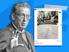 ACT Liberal Party leader Mark Parton and, inset, the photo he took in the committee room.