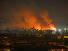 Fire breaks out following massive Russian ballistic missile strikes in the Ukrainian capital of Kyiv on August 5.