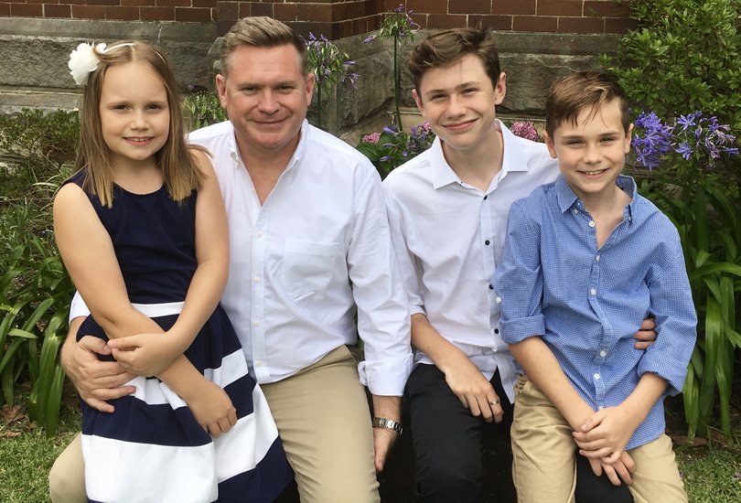 Michael Usher with his children Alexandra, Tom and Max.