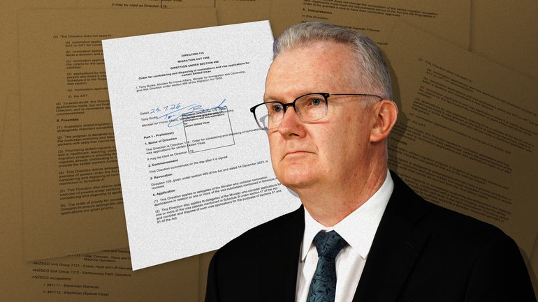 Minister Tony Burke pulled the pin at the eleventh hour on a speech intended to unveil new details of the Government’s immigration crackdown. 