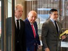 Alan Jones has been listening intently and taking notes during testimony in court this week. (Bianca De Marchi/AAP PHOTOS)