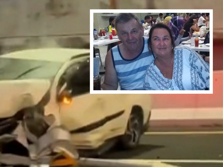 Andy Stoakes was killed when the Toyota Rush he and his wife Julianne were travelling in crashed into a concrete barrier and a lamp pole on Saturday evening.