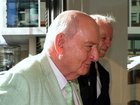Alan Jones arrives at Downing Centre Court on the 5th day of his trial on indecent assault charges. 