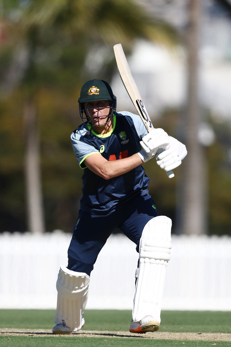 Marnus Labuschagne bats during the Australian Test Squad Match Simulation.