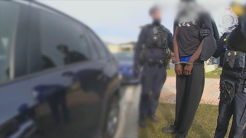 A police screenshot shows one of the arrested men after a person died at a house party. (HANDOUT/QUEENSLAND POLICE)