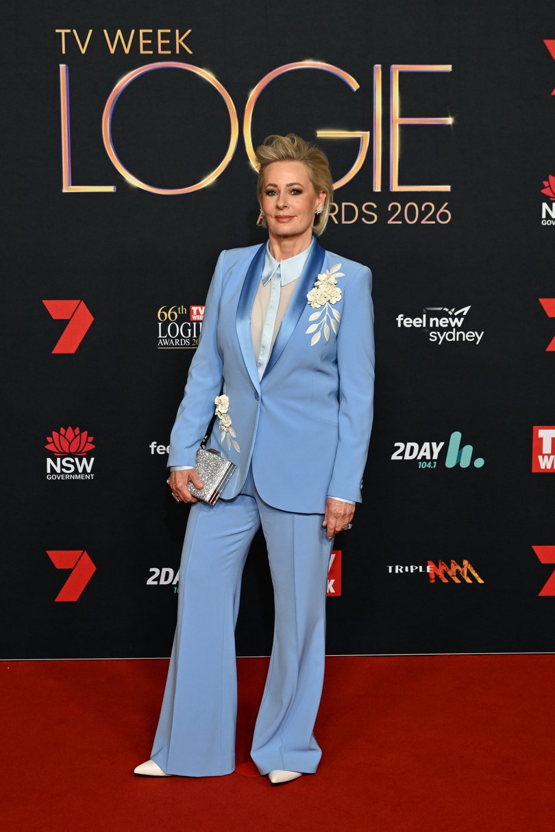 Radio host Amanda Keller looked sensational in a baby blue suit. (Photo by James Gourley/Getty Images for TV WEEK)