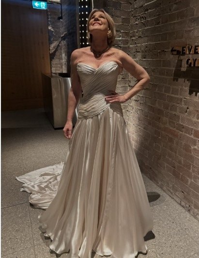 Julia Morris wearing Alin Le'Kal.