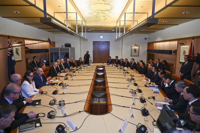 Prime Minister Anthony Albanese and General Secretary and President of Vietnam To Lam during a bilateral meeting at Australian Parliament House.