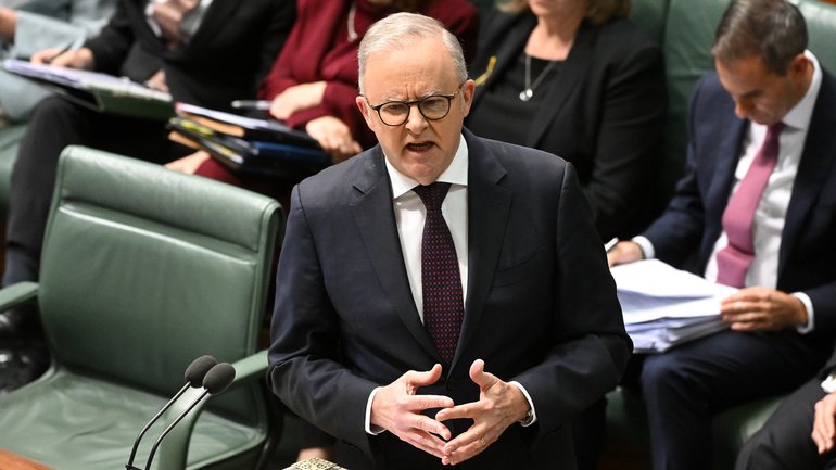Australian Prime Minister Anthony Albanese speaks during Question Time in the House of Representatives at Parliament House in Canberra, Tuesday, August 11, 2026. 