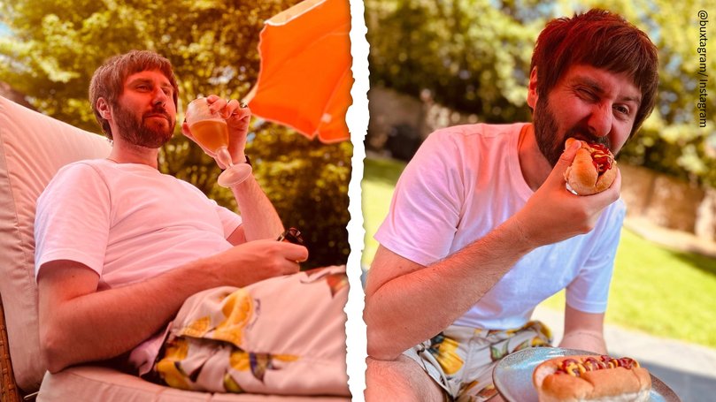 The 38-year-old is well known for enjoying his beers and takeaways and often pokes fun at people that don't drink on his podcast.