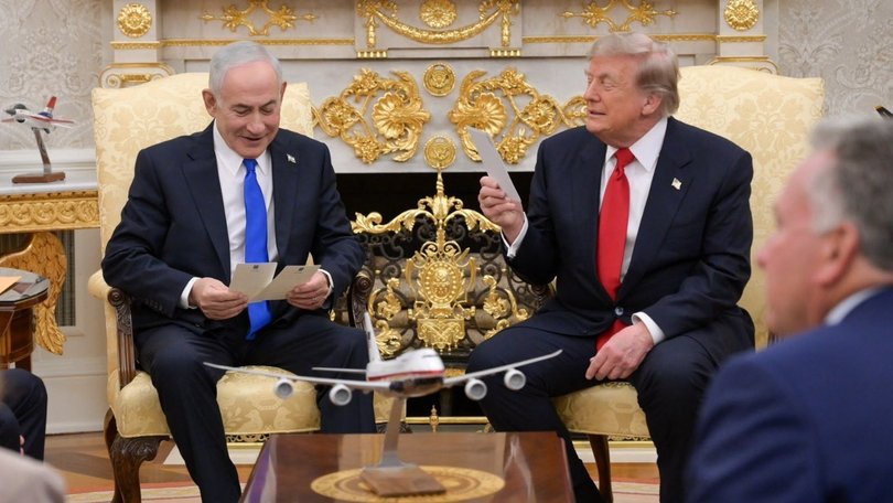  Donald Trump and Israeli Prime Minister Benjamin Netanyahu at White House last month