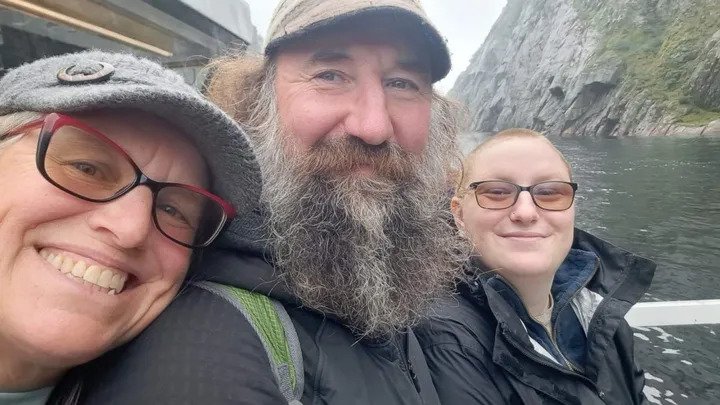 The family were on an 'adventurous sailing trip' at Glacier Bay National Park in Alaska when their child heard a thud.