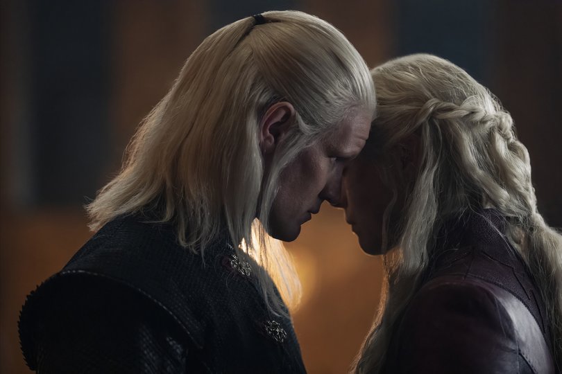 Matt Smith (Daemon Targaryen) and Emma D'Arcy (Rhaenyra Targaryen) in House Of The Dragon season two.