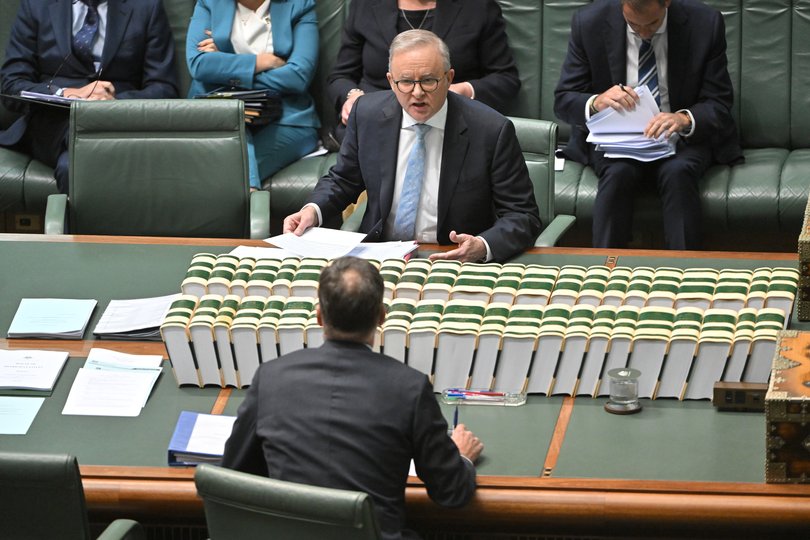 Prime Minister Anthony Albanese and Leader of the Opposition Angus Taylor during Question Time.