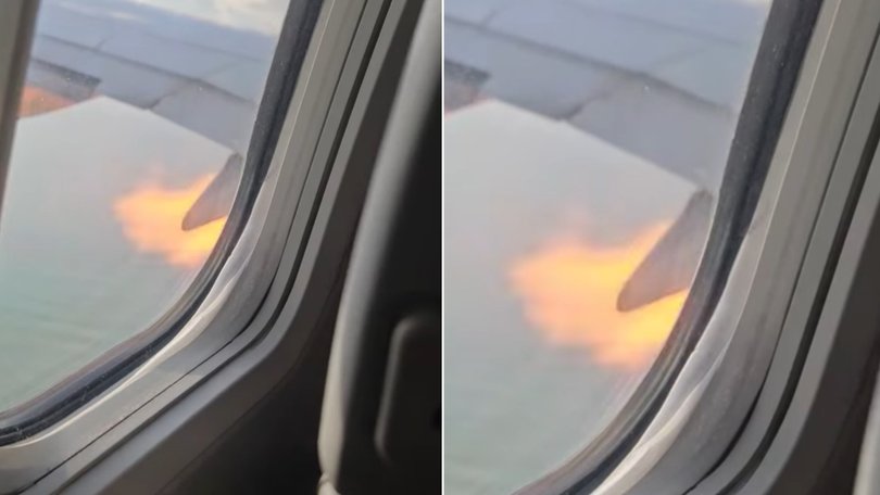 Flames erupted mid-flight.