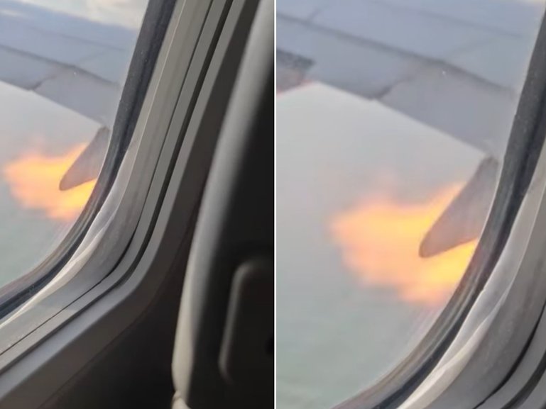 Flames erupted mid-flight.