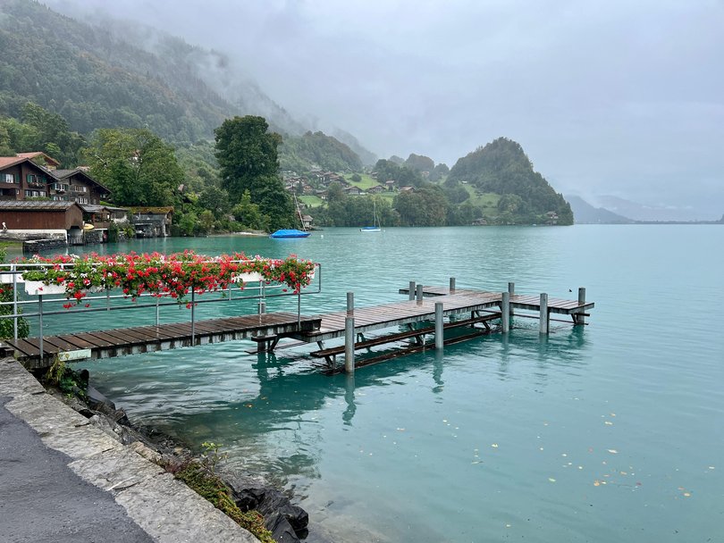 Beautiful village of Iseltwald on Lake Brienz, Switzerland.