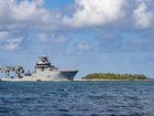 New Zealand’s HMNZS Manawanui arrives in Funafuti Lagoon, Tuvalu, in 2022.