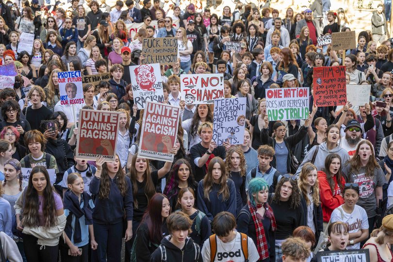 Pauline Hanson Protest March from Sydney Town Hall.